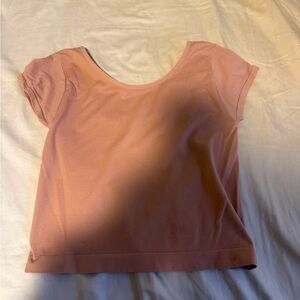 Free People Pink Cropped Short Sleeve